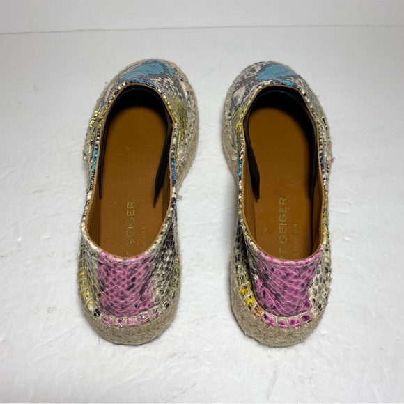 Kurt Geiger Morella Leather Rainbow Snake platform Espadrilles Multicolor SZ 8.5 - Picture 5 of 14